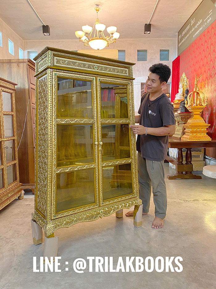 ตู้พระไตรปิฎกสีเหลือง ราคา 8500 บาท