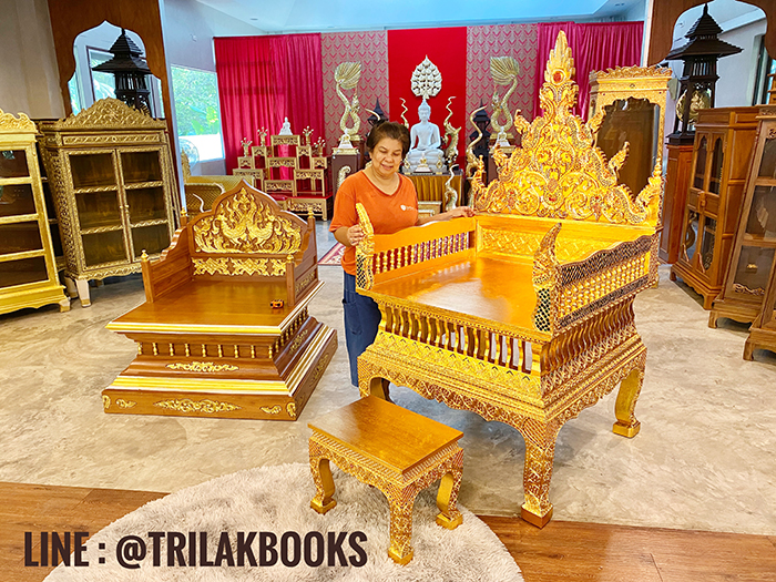 ธรรมาสน์ไม้สักทั้งหลัง ราคา 55000 บาท