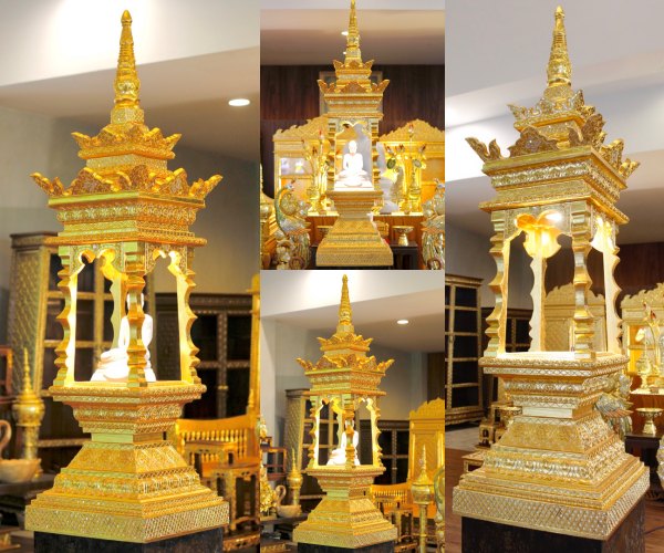 บุษบกไม้สัก ราคา 35000 บาท บุษบกไม้สัก ราคา 35000 บาท