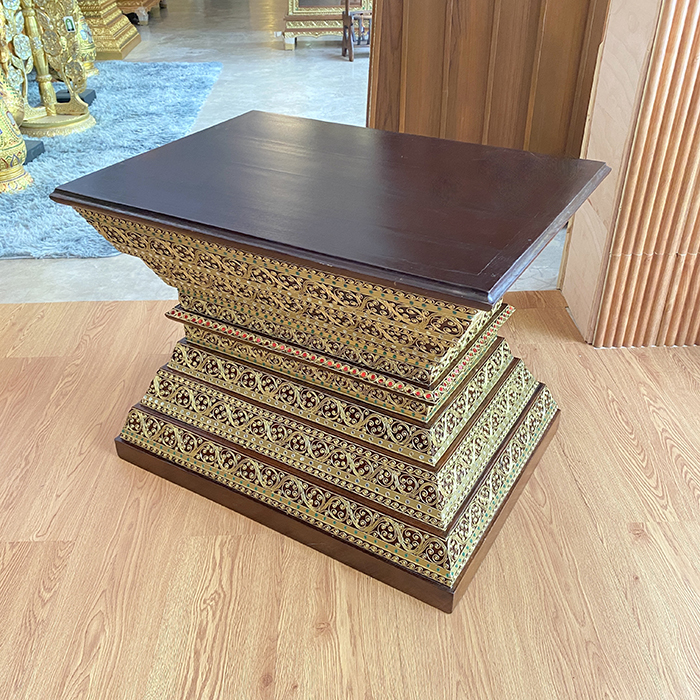 ฐานพระ แท่นพระไม้สัก-สีน้ำตาลเข้ม 12,500 บาท