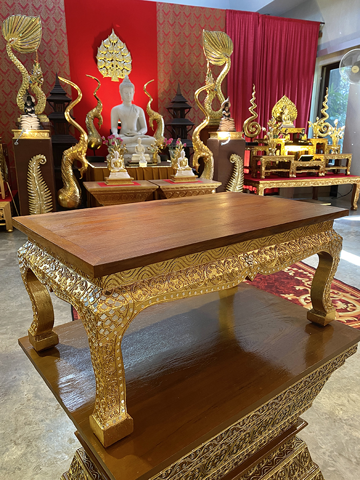 โต๊ะไม้สักปิดทอง สำหรับวาง พระพุทธรูป โต๊ะหมู่บูชา ของแต่งห้องพระ ราคา
4,500 บาท โต๊ะไม้สักปิดทอง สำหรับวาง พระพุทธรูป โต๊ะหมู่บูชา ของแต่งห้องพระ ราคา
4,500 บาท